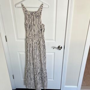 Anthropologie Black and Cream Maxi Sun Dress